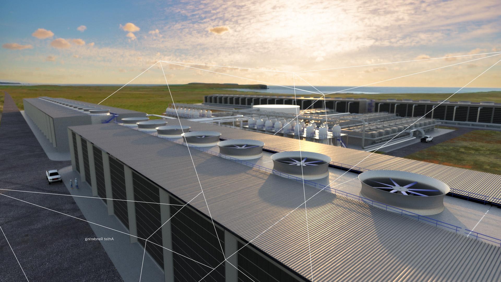 Artist rendering of 1PointFive Direct Air Capture facility 
